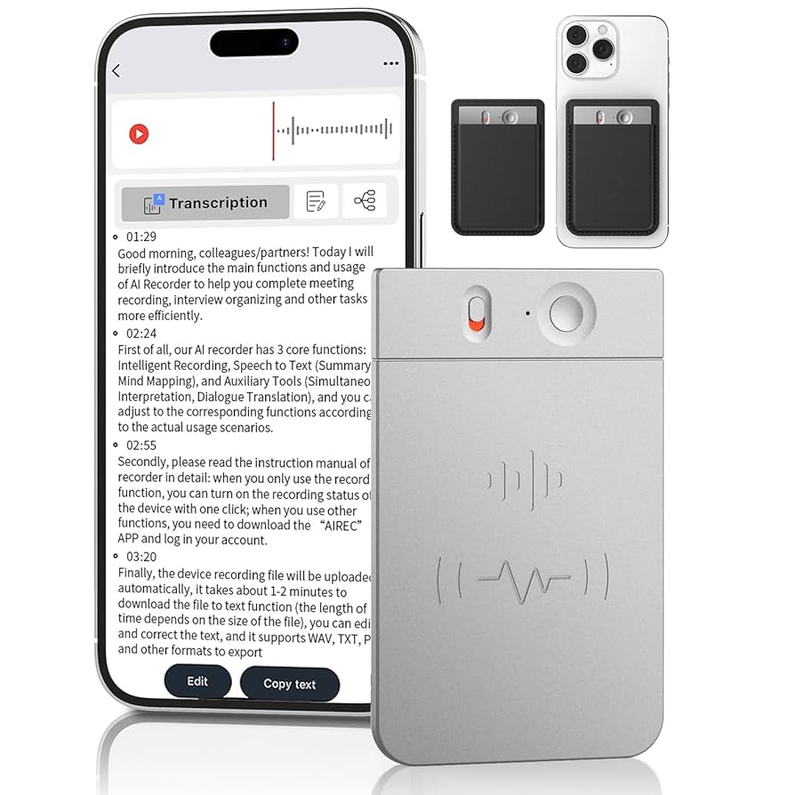 Amazon.co.jp: AI ボイスレコーダー ワンタッチ録音 自動文字